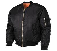 MFH MA1 Army Style Pilot Jacket Bomber Jacket Flight Jacket Black Nylon