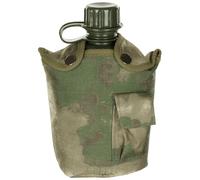 MFH Max Water Bottle 1 ltr HDT FG Camo Plastic Canteen With Pouch