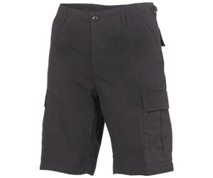 MFH Mens Bermuda US Army Military Combat Work Cargo Shorts Cotton Ripstop Black