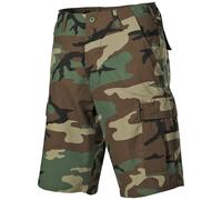 MFH Mens Bermuda US BDU Army Combat Cargo Shorts Cotton Ripstop Woodland Camo