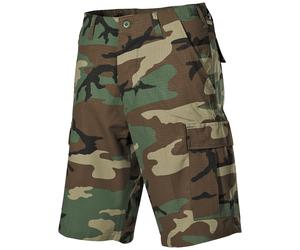 MFH Mens Bermuda US BDU Army Combat Cargo Shorts Cotton Ripstop Woodland Camo