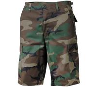 MFH Mens Bermuda US BDU Military Pants Outdoor Combat Cargo Shorts Woodland Camo