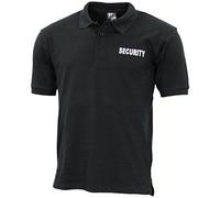 MFH Polo Shirt with Security Print Mens Urban Outdoor Tactical Excersise Black