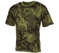 MFH Mens T-Shirt Czech Woodland Camo M95 Airsoft Cadet Army Fish Hunt