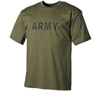 Military Mens T-Shirt Combat Tee Cadet Top with Army Print Logo Cotton Olive OD