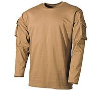 MFH Men's US Long Sleeved T-Shirt with Sleeve Pockets Coyote Size L