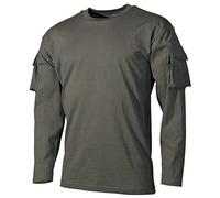 MFH Men's US Long Sleeved T-Shirt with Sleeve Pockets OD Green Size L