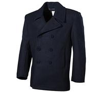 MFH US Pea Coat Mens Reefer Jacket Military Wool Navy Warm Marine Army Blue