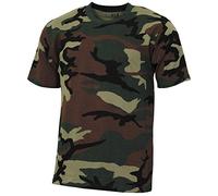 MFH US Streetstyle T-Shirt Mens Workout Army Tactical Military Woodland Camo