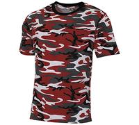 MFH Men's US Streetstyle T-Shirt Red Camo Size M