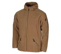 MFH Military Style Tactical Fleece Jacket Hooded Outdoor Hiking Tan