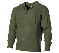 MFH Navy Sweater Acrylic Mens 1/4 Zip Jumper Pullover Tactical Army OD Green