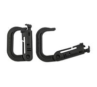 MFH Pack of 2 plastic carabiner hooks for equipment outdoor survival camping (olive).