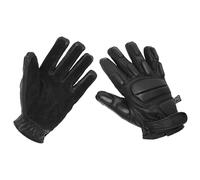 MFH Protect Leather Gloves Lined Army Tactical Security Work Outdoor Warm Black