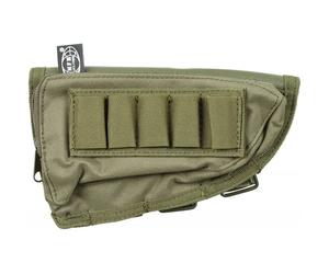 MFH Rifle Stock Butt Cheek Pad Ammo Pouch Green Airsoft Shooting