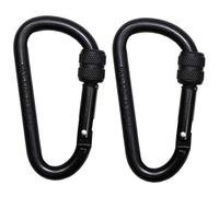 MFH Screw carabiner, with a size of 8 x 8 cm, set of 2-black