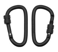 MFH Screw Lock carabiner 60 mm 2 pcs - Black