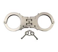 MFH Solid Version steel handcuffs with hinge - Silver