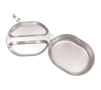 MFH US Army Style Mess Tin Kit Plate Stainless Steel 2-Part
