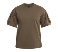 MFH US Short Sleeved T-Shirt with Sleeve Pockets Mens Army Tactical OD Green