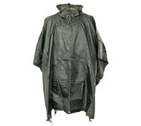 Waterproof Hooded Poncho Ripstop Military Army Camping Hiking Festival Rain Cape