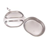 MFH US Army Style Mess Tin Kit Plate Stainless Steel 2-Part