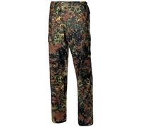 MFH US BDU Combat Trousers Mens Outdoor Hiking Cargo Military Flecktarn Camo