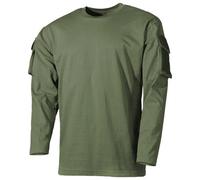 Mfh Us Long Sleeved T-Shirt With Sleeve Pockets Od Green Size Xxx Large