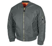 MFH US MA1 Flight Jacket Mens Warm Lightweight Casual Windbreaker Urban Grey