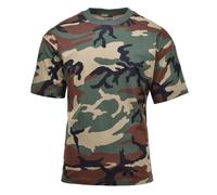 MFH US Military T-Shirt Short Sleeve Woodland Camo Undershirt