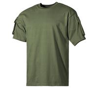 MFH US Short Sleeved T-Shirt with Sleeve Pockets Mens Army Tactical OD Green
