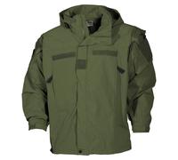 MFH US Soft Shell Jacket Level 5 Mens Outdoor Hunting Fishing Nylon OD Green