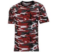 MFH US Streetstyle T-Shirt Mens Workout Tactical Army Gym Military Red Camo