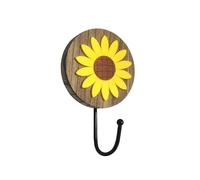 MfhdgXAvs Sunflower Wall Hooks 1Pcs Boho Flower Hook for Wall, Room Decor for Girls, Cute Towel/Coat Hooks, Vintage Wooden Key Holder for Bathroom, Nursery & Kitchen (1, C)