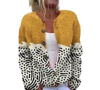 Mfhmom Cardigan for Women UK Loose Casual Lightweight Open Front Cardigans Vintage 3D Digital Print Outerwear Ladies Long Sleeve V-Neck Knitted Jackets Christmas Sweaters