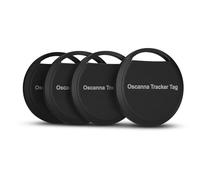 MFi Certified Bluetooth Tracker - Airtag Compatible with Apple Find My - Smart GPS Item Locator for Keys, Wallet, Bag, Pets, and Luggage - Long Battery Life - Secure & Precise Tracking (BLACK, 4-PACK)