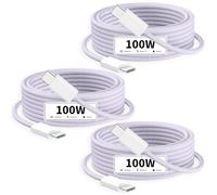 [MFi Certified] iPhone 16 15 Fast Charging Cable 10Ft,3Pack 100W USB C to USB C Fast Charging Power Delivery Cable Woven Cord for iPhone 16/16 Plus/16 Pro/16 Pro Max/15/15Pro/15Pro Max/15 Plus Airpods