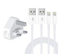 MFi Certified iPhone Charger, 2-Pack【3ft+3ft】 Charging Cable and USB Wall Adapter Plug Block Compatible iPhone X/8/8 Plus/7/7 Plus/6/6S/6 Plus/5S/SE