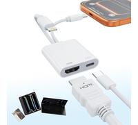 [MFi Certified] USB-C & Lightning to HDMI Adapter for iPhone 17/16/15 to TV/Projector, 4K@60Hz Digital AV Converter, iPad to TV Adapter, Apple Lightning to HDMI for iPad/MacBook/Samsung, 60W PD
