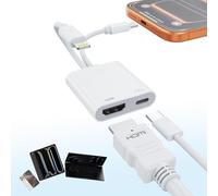 [MFi Certified] USB-C & Lightning to HDMI Adapter for iPhone 17/16/15 to TV/Projector, 4K@60Hz Digital AV Converter, iPad to TV Adapter,Apple Lightning to HDMI for iPad/MacBook/Samsung,60W PD