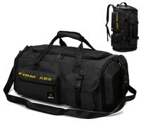 Mfinesun Gym Bag for Men & Women, 65L Large Capacity Travel Duffle Bag 3 in1 Convertible Backpack with Shoes Compartment and Dry and Wet Separation, Black, Gym Bag