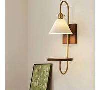 MFJGHU 21.3IN Middle Ages AntiqueDecoration Indoor Wall Lamps Iron Lamp Stand Sconces E27 Base Mounted Light for Bedroom Study Dining Room Living Corridor(Brown-2)
