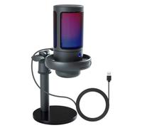 MFJGHU Condenser Metal Microphone with RGB Lights Professional Streaming Recording Desktop Podcast Mic