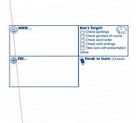 MFL/Languages Teacher Stamp Marking Checklist: Grammar, Presentation, Feedback, Vocabulary to Learn - 10x5cm Self-inking School Stamper. (Blue (DUO Eco Line Mount))