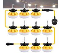 MFLABEL 【Industrial Grade】 100FT Construction String Lights LED String Work Lights with Climbing Hook,100W Mains Powered Security Lights for Garden, Backyard, Garages,Construction Sites, Renovation