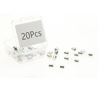 MFLAMO 630mA Glass T630mAL250V Slow Melting Loudspeaker Fuse T630mA 250V 0.2x0.78 inch or 5x20mm Time Delay Fuse,Environment Protection Packag in a Clear Plastic Box (20pcs), Silver