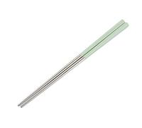 Mflbefulmel 1 Pairs 304 Stainless Steel Chopsticks High Temperature Resistant Reusable Chopsticks Set Non-Slip Metal Steel Chopstick Tableware Set Green 23CM