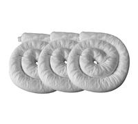 MFLCBK Oil Only Absorbent Sock Reusable Each 3mx12.7cm(10’ X 5”) (L X Dia.) Polypropylene Absorbent Boom Snake for Oil,Fuel,Hydrocarbon Based Fluids, Repels Water(Size:Pack of 3,Color:white)