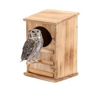 MFLHWS Owl House - Screech Owl Nesting Box - Large Wood Rectangular Opening - Easy Assembly