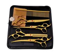 MFMEXUL 1 Set 7 Inch Professional Hair Grooming Scissors, Golden